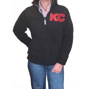 NEW LOCALE kc sequin sherpa sweater in black